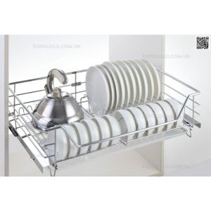 GIÁ BÁT ĐĨA INOX NAN ÂM TỦ - GẮN CÁNH, RAY GIẢM CHẤN EUROGOLD
