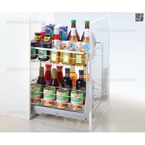 GIÁ GIA VỊ INOX NAN DẸT, RAY GIẢM CHẤN EUROGOLD