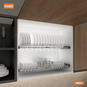 GIÁ BÁT ĐĨA CỐ ĐỊNH 2 TẦNG NAN VUÔNG KẾT HỢP TRÒN GARIS MB04E
