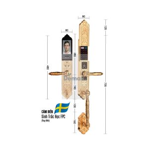KHÓA ĐẠI SẢNH BIỆT THỰ DEMAX SL986 GOLD - APP WIFI